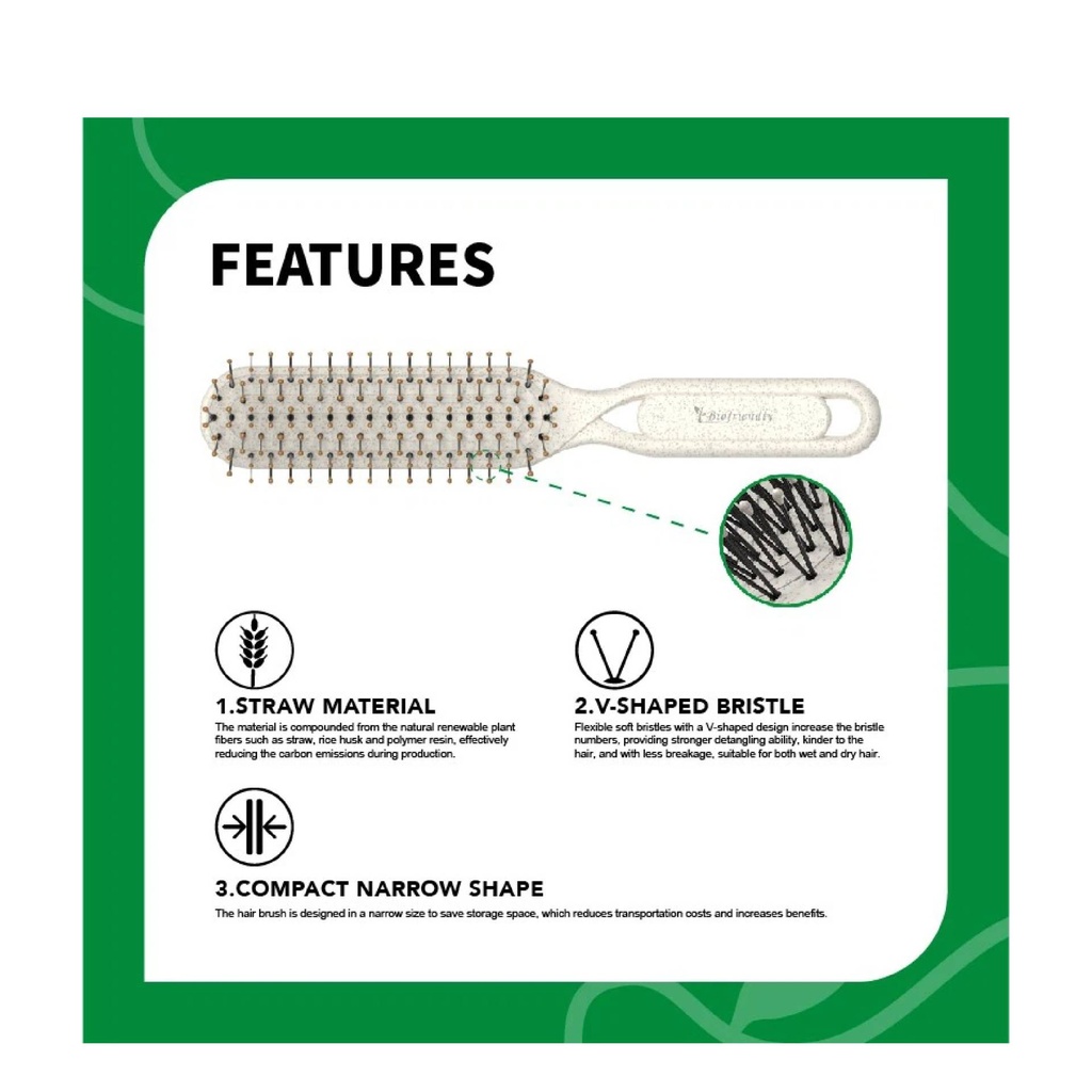 CEPILLO BIOFRIENDLY V-SHAPED BRISTLES NARROW NATURAL