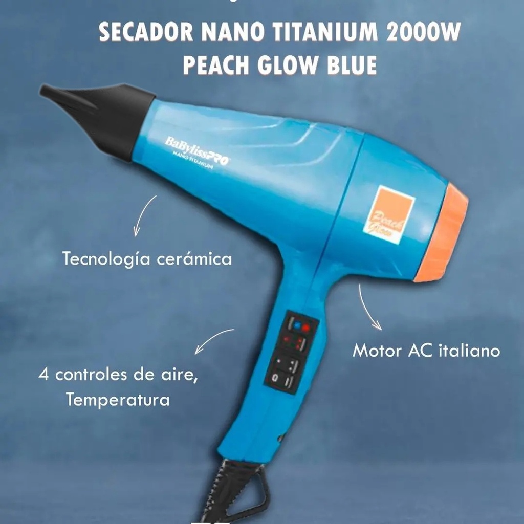 BaBylissPRO® Blower PEACH GLOW LIMITED EDITION 2000W (AZUL)