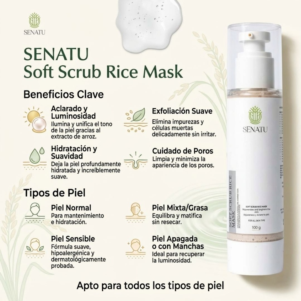 Mascarilla Facial Arroz y Arcilla