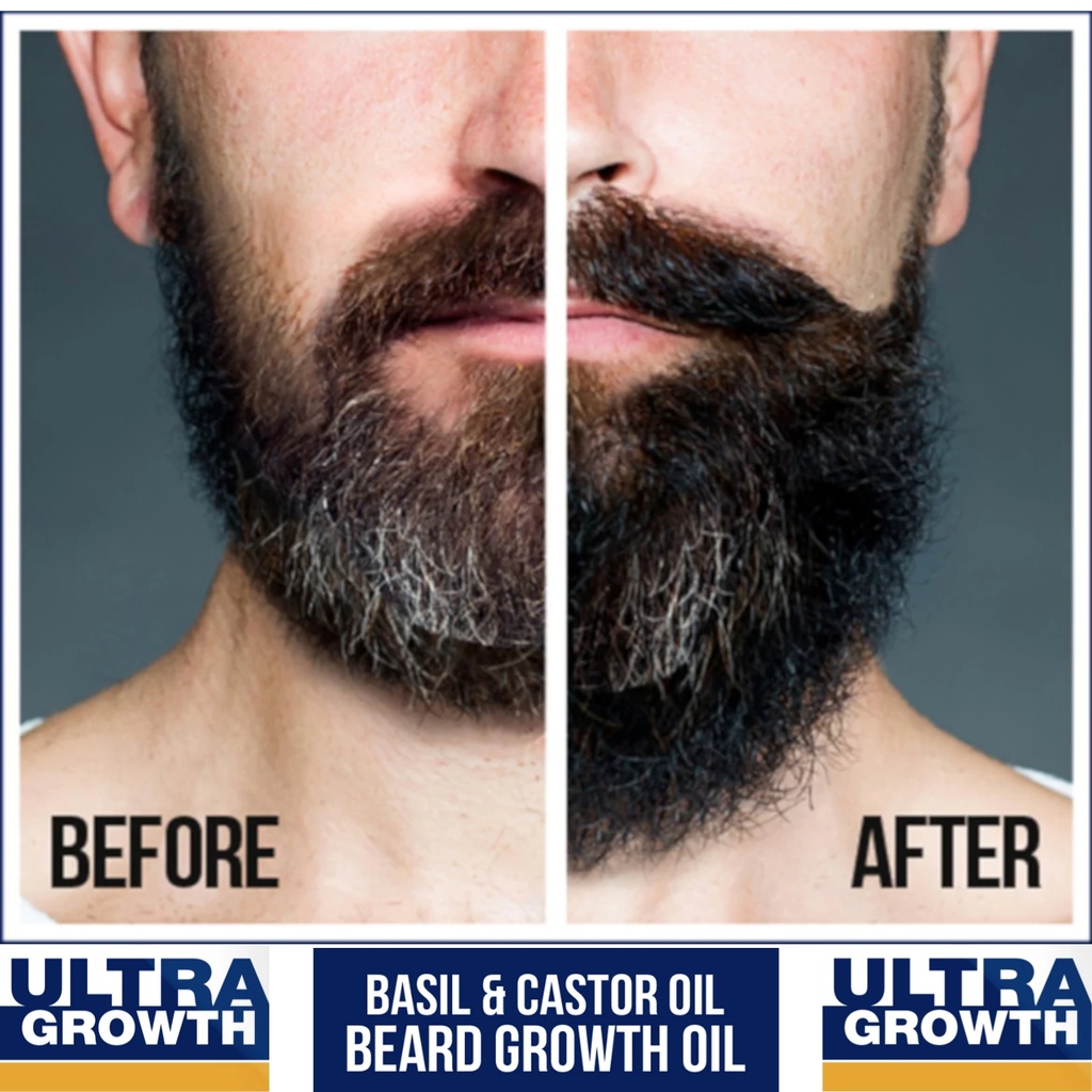 Mens Ultra Growth Basil and Castor Beard Oil 75 ml