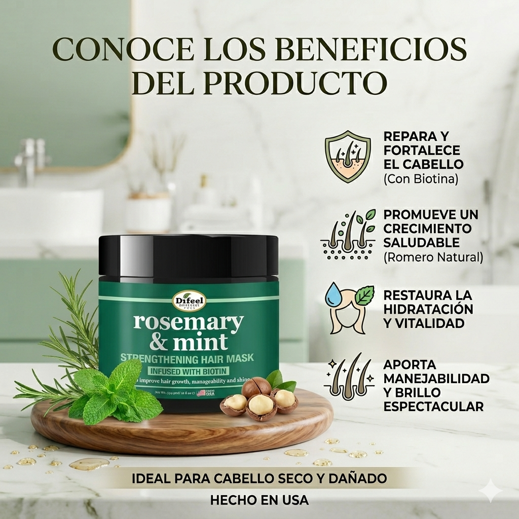 Rosemary Mint Strengthening Hair Mask 12 oz