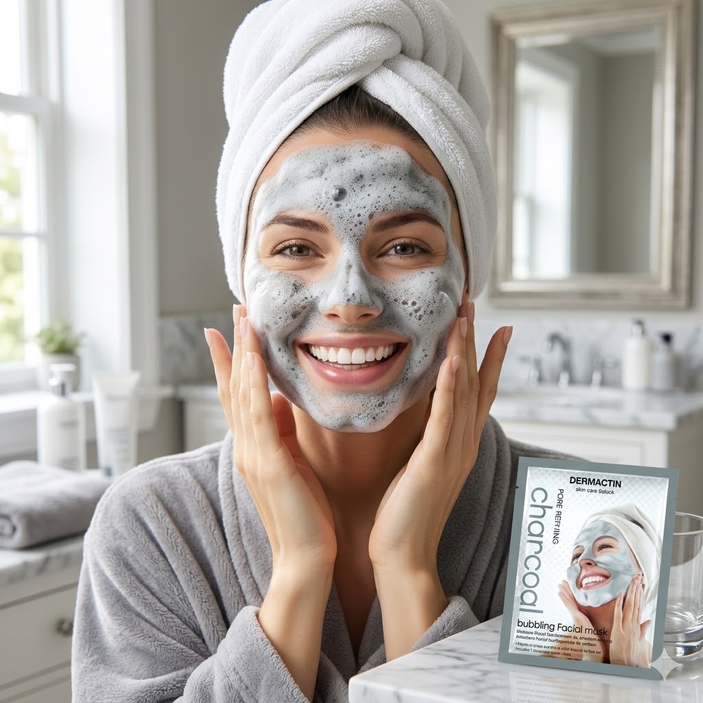 Carbon Mascarilla de Tela Facial Burbujeante