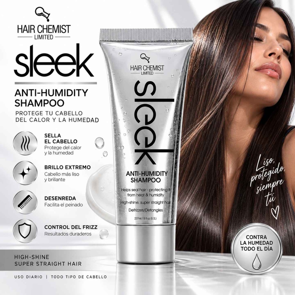 Sleek Anti Humidity Kit Shampoo-Conditioner-Shine Coat 8 oz.