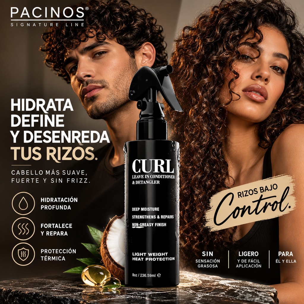 PACINOS CURL LEAVE IN CONDITIONER AND DETANGLER 8 oz