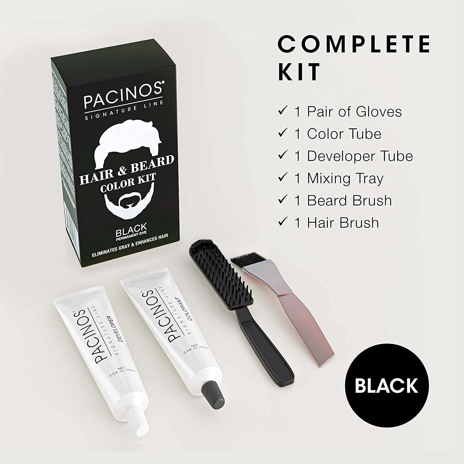 Pacinos Hair & Beard Color Kit - BLACK