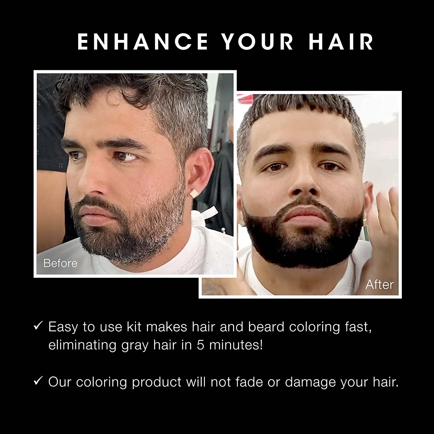 Pacinos Hair & Beard Color Kit - BLACK