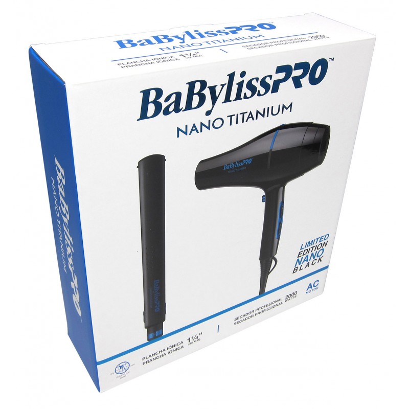 BaBylissPRO® Nano Titanium™ COMBO PROFESSIONAL BLOWER + PLANCHA PARA EL CABELLO