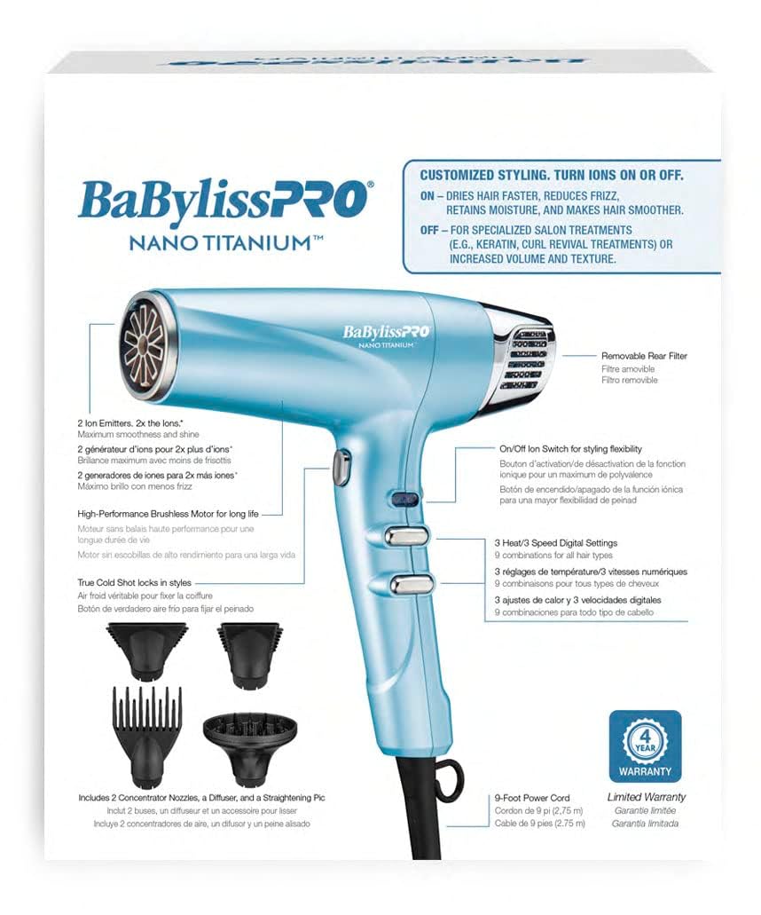 BaBylissPRO® BLOWER DE ALTA VELOCIDAD CON DUAL IONIC PROFESIONAL