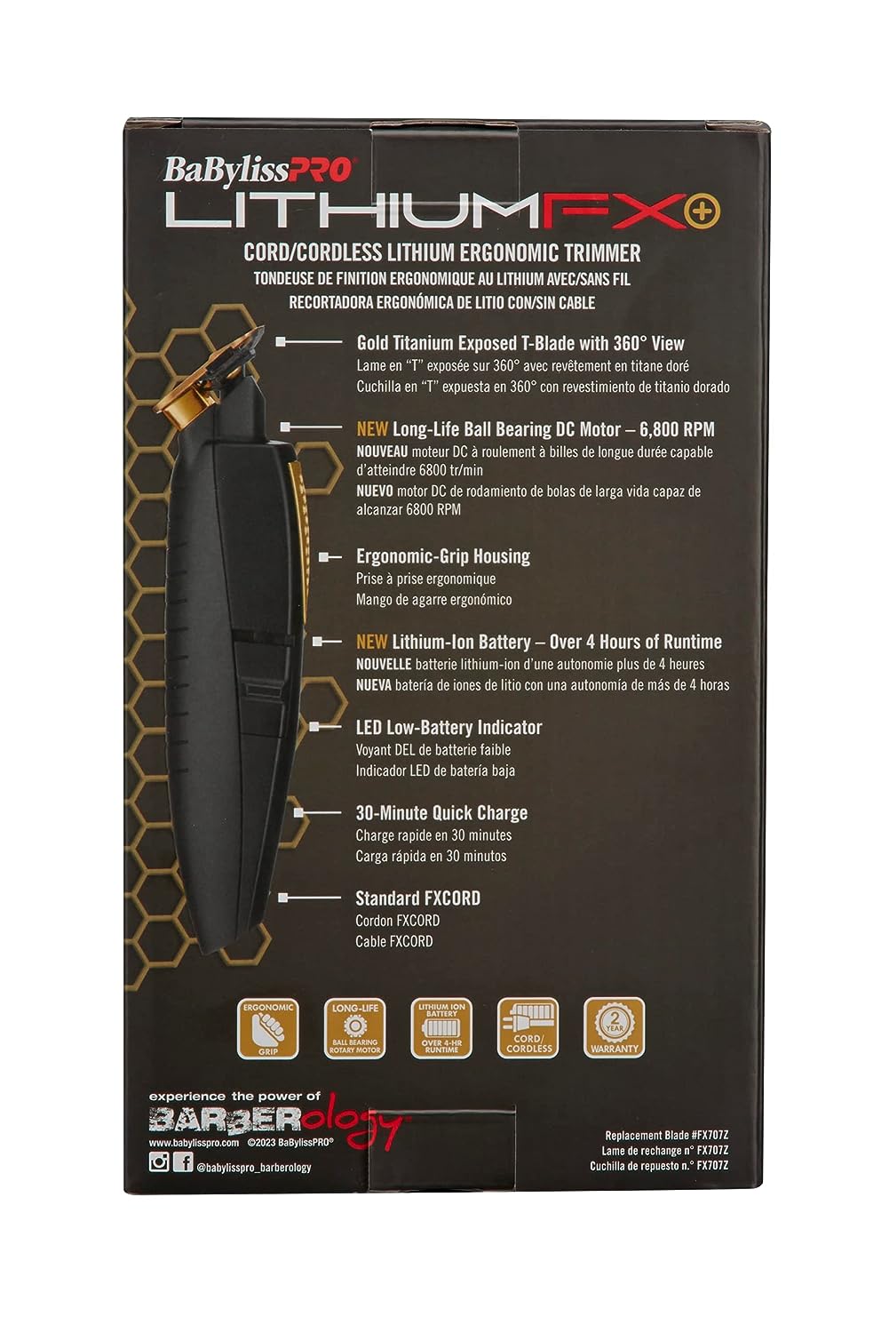 BaBylissPRO® Lithium FX Trimmer Gold