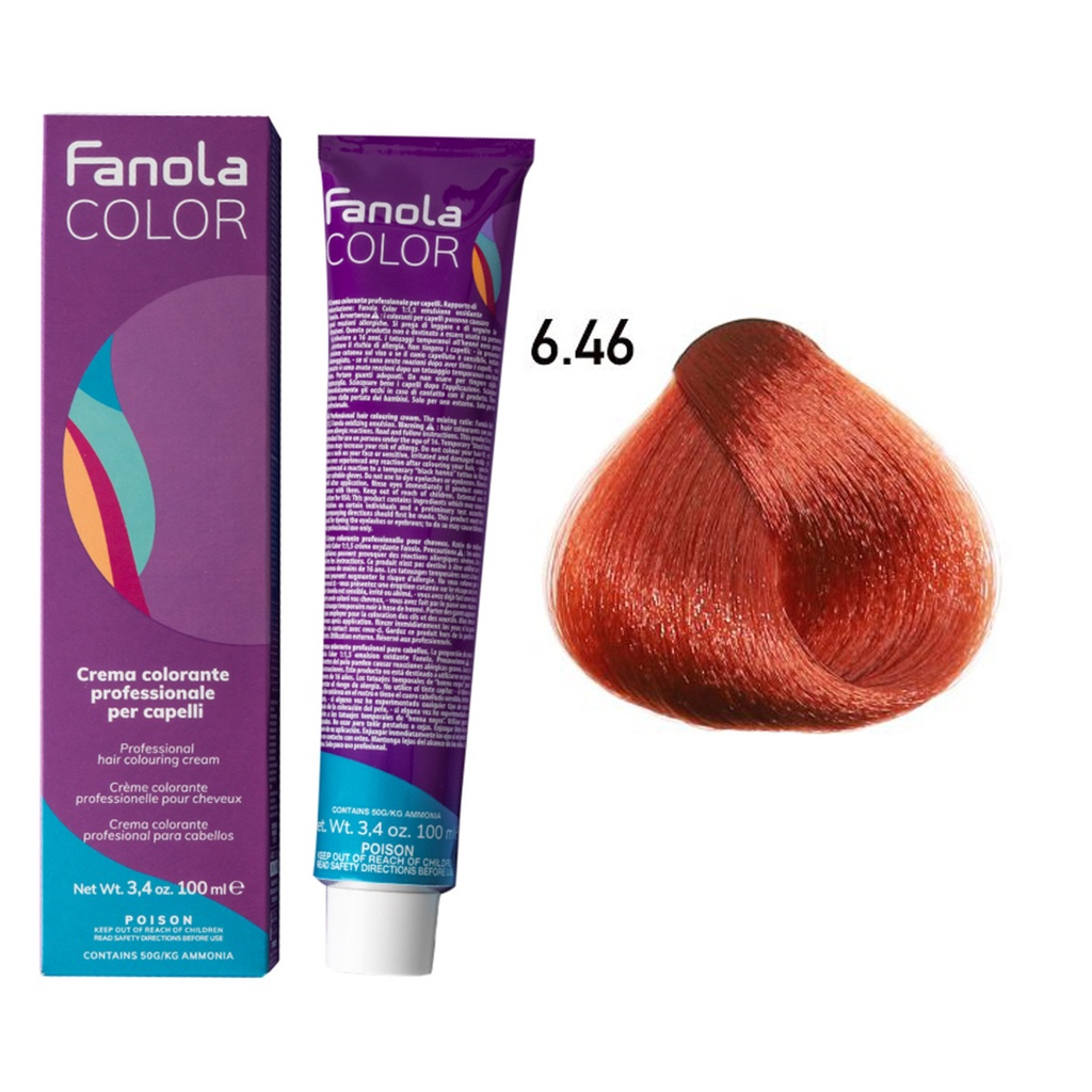 TINTE FANOLA 6.46 100ML COBRIZO ROJISO