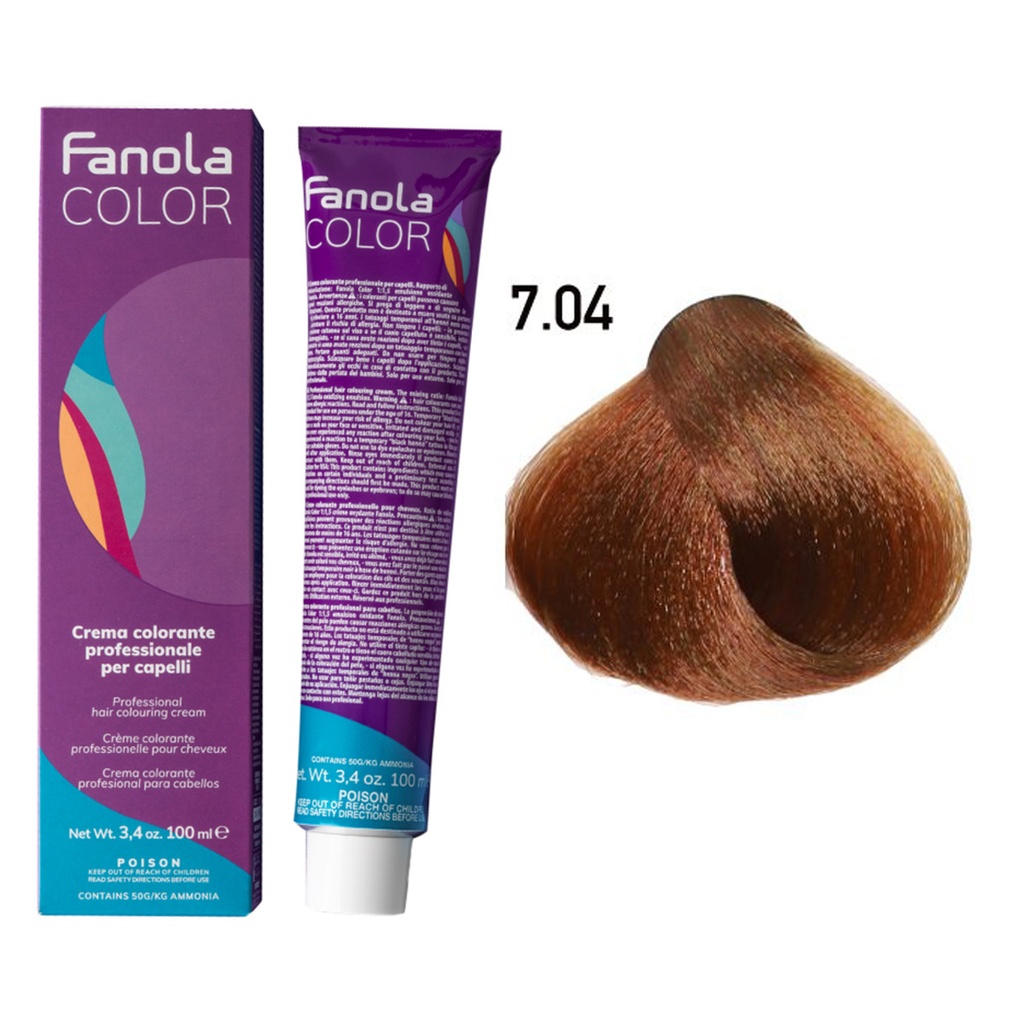 TINTE FANOLA 7.04 100ML NATURAL COBRIZO