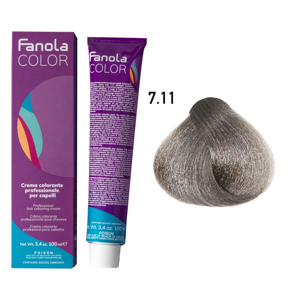 TINTE FANOLA 7.11 100ML CENIZA INTENSO