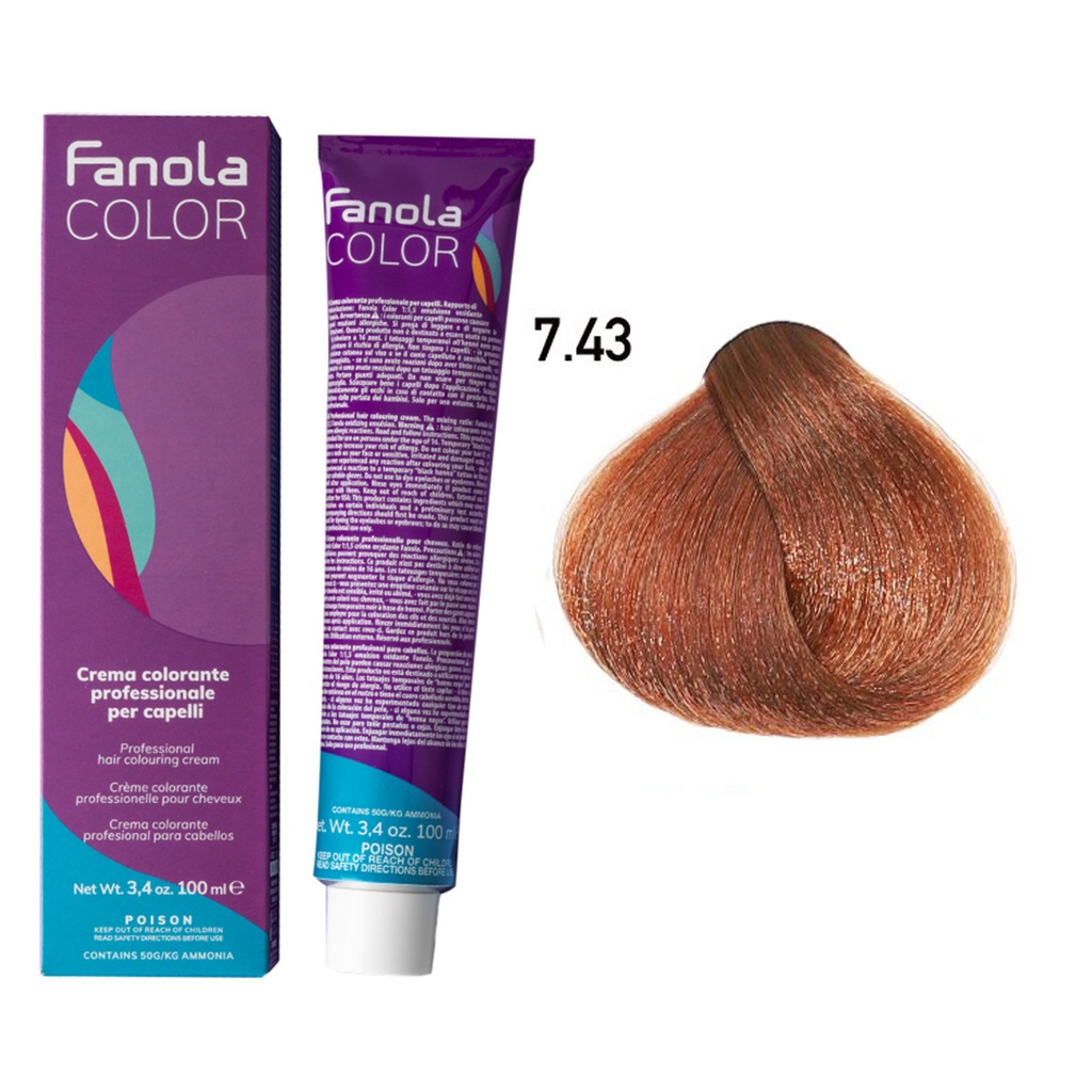 TINTE FANOLA 7.43 100ML COBRIZO DORADO