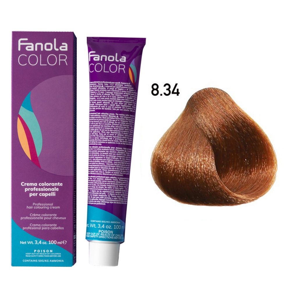 TINTE FANOLA 8.34 100ML DORADO COBRIZO