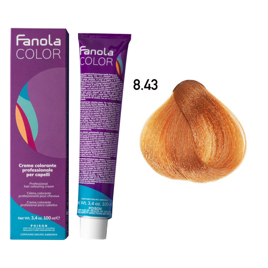 TINTE FANOLA 8.43 100ML COBRIZO DORADO