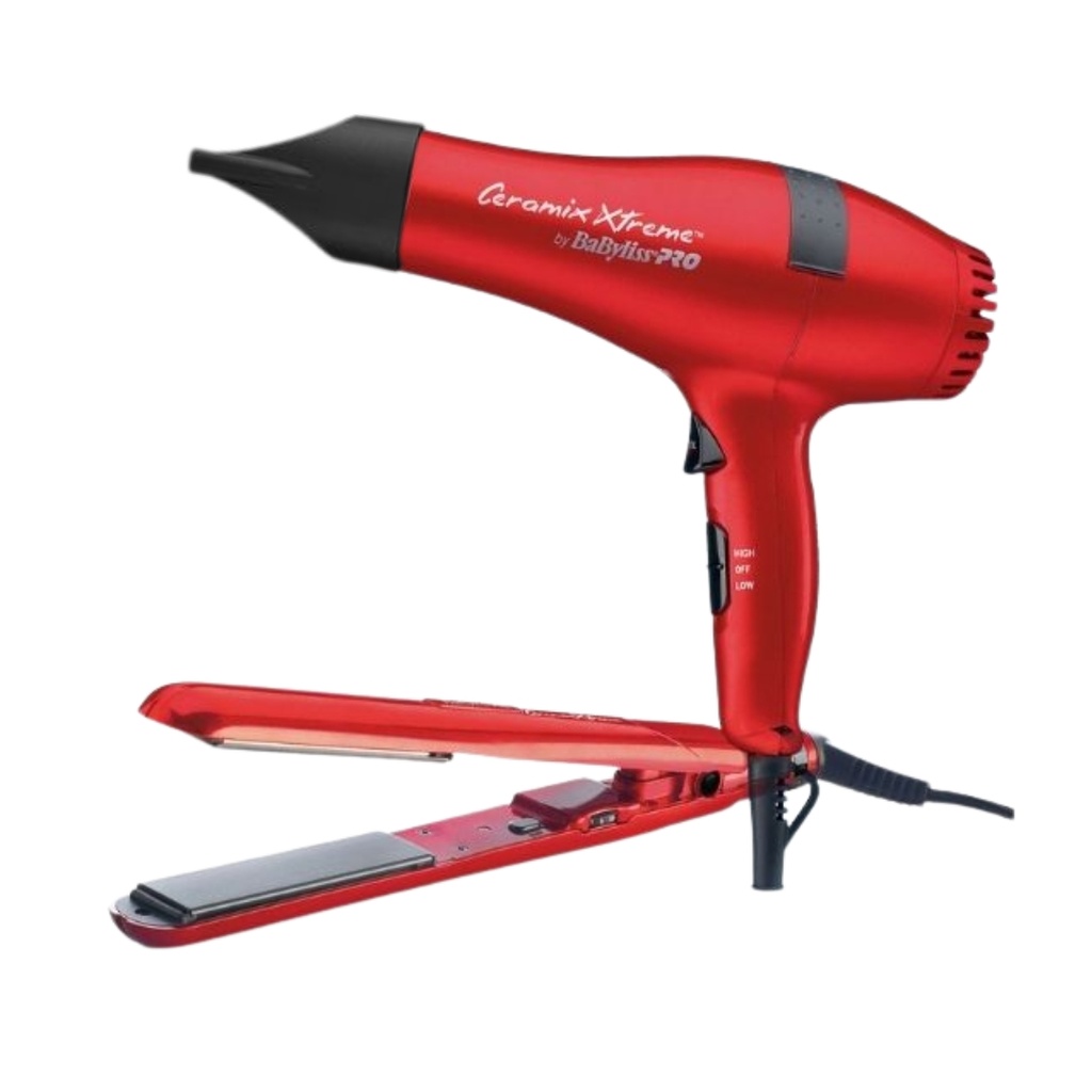 BaBylissPRO® PACK Ceramix Xtreme Blower + Plancha 1´ RED