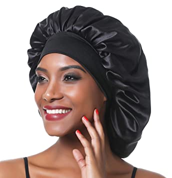 GORRO  SATIN SLEEP CAP - BLACK BIG