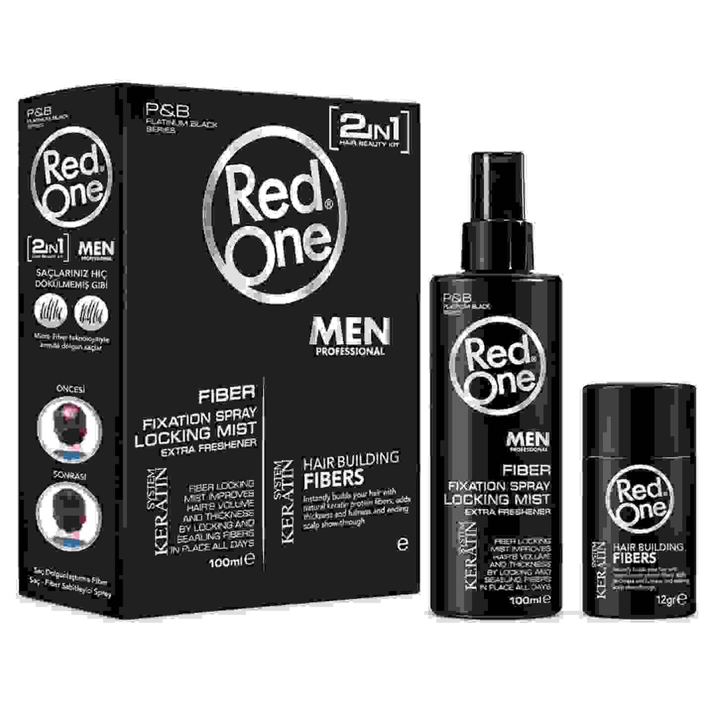 HAIR BUILDING FIBER SET - BLACK