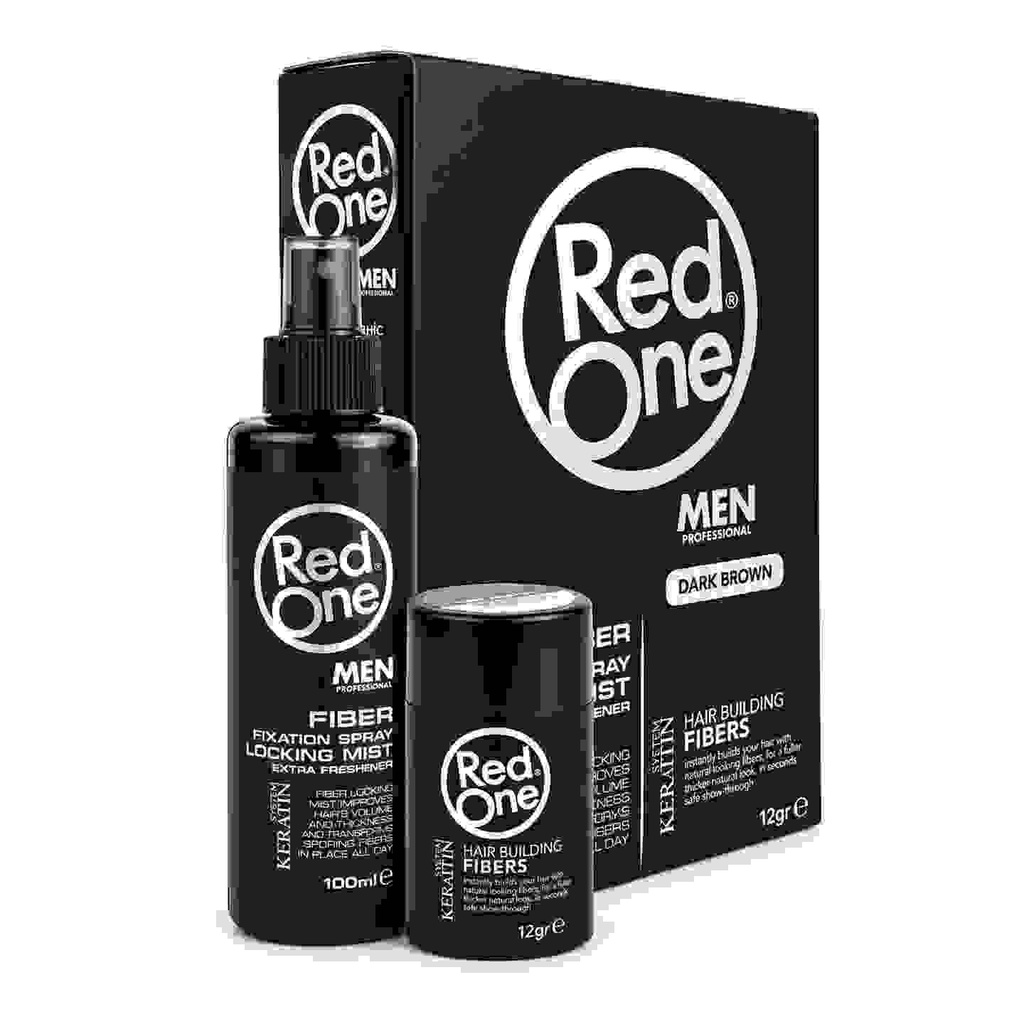 HAIR BUILDING FIBER SET - DARK BROWN
