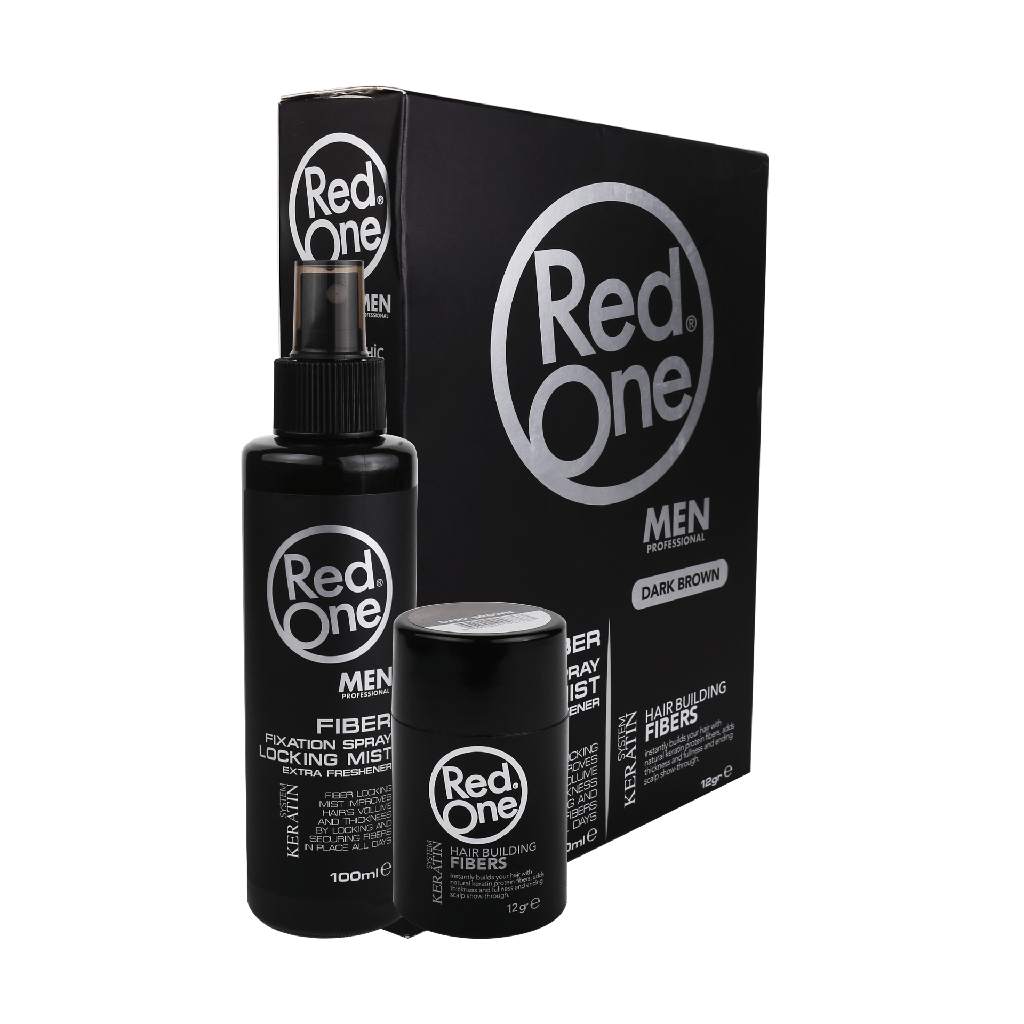 HAIR BUILDING FIBER SET - DARK BROWN