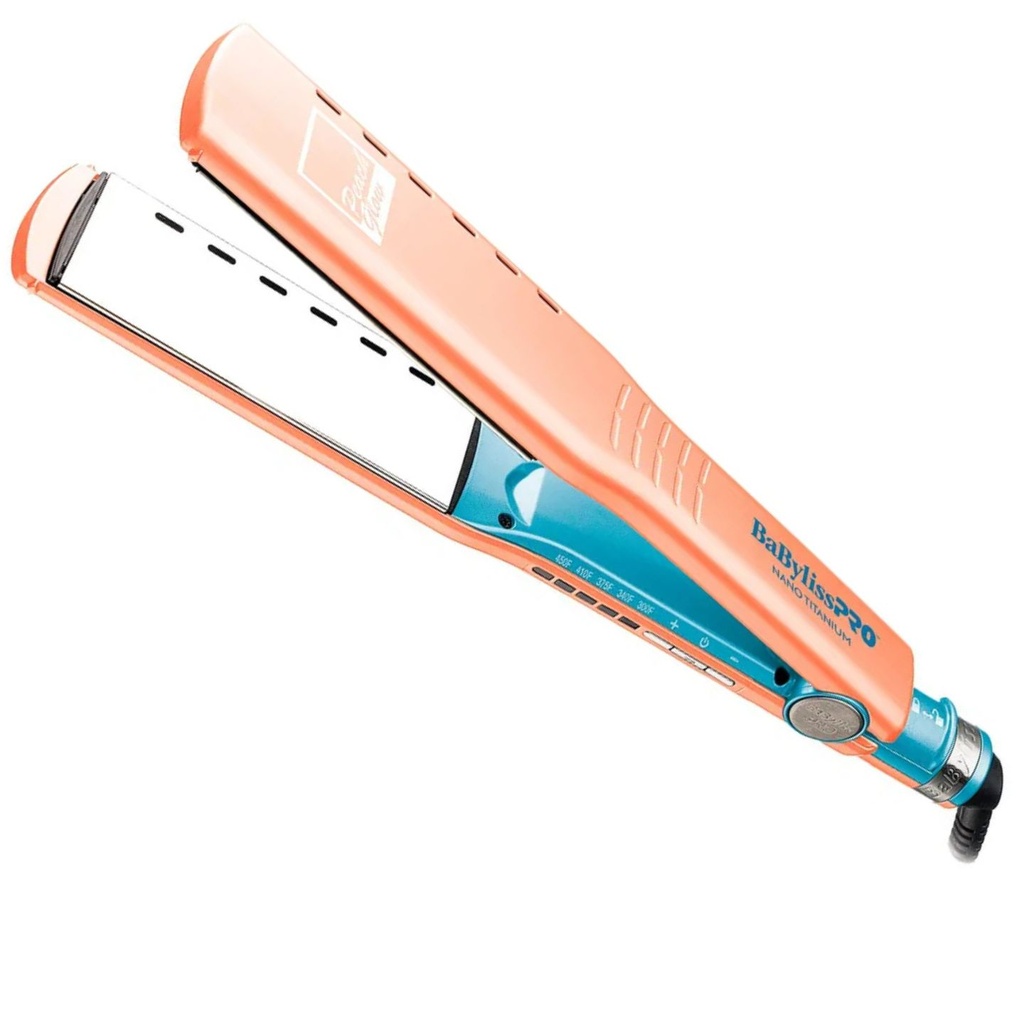 BaBylissPRO® Plancha PEACH GLOW VENTED 1 ½ Nano Titanium (MELOCOTON Y AZUL) 4093