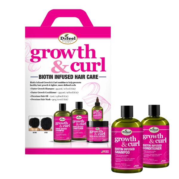 Growth and Curl Biotin Sha12 + Cond12 + Oil + Mask Kit