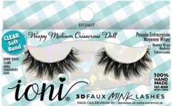 Pestañas IONI 3D Clear BAND Wispy Medium Crisscross Doll