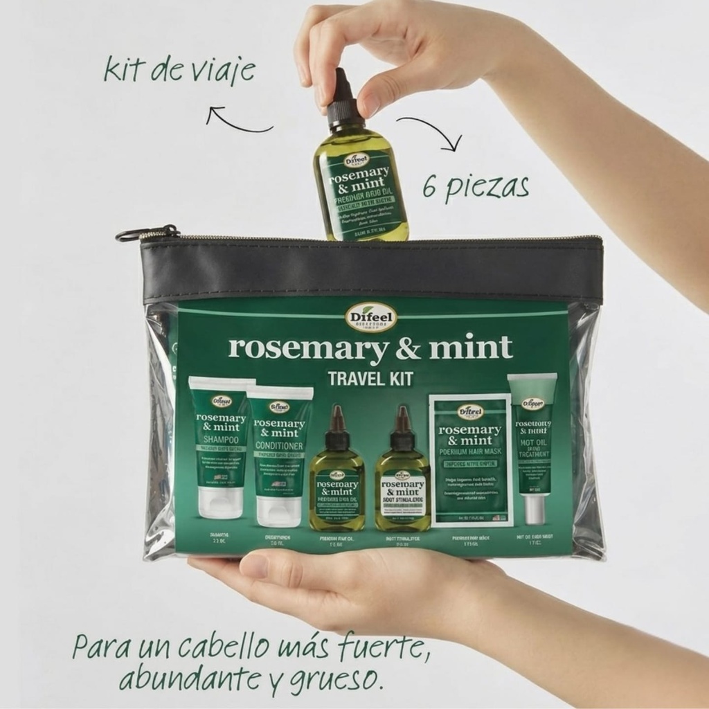 Rosemary Mint Hair Care Travel Kit 6-PC Set