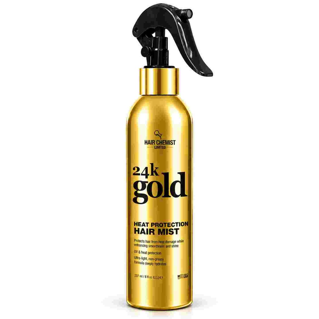 24k Gold Heat Protection Hair Mist 8 oz.
