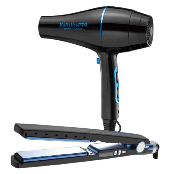 [BBLPP43UX] BaBylissPRO® PACK Plancha 4091 Nano Titanium + BLOWER 2000 WATT BLUE