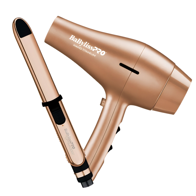 [BNTRGPP48UX] BaBylissPRO® PACK BLOWER 2000 + Plancha OPTIMA Nano Titanium 3000 1 1/4  ROSE