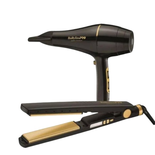[BNTBGPP43UX] BaBylissPRO® PACK Plancha 4091 1¼´ Nano Titanium + Blower 2000 WATT BLACK GOLD