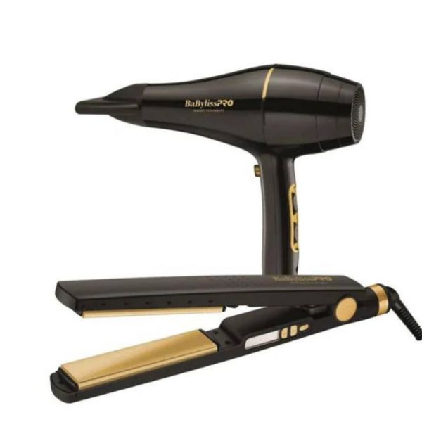 [BNTBGPP43UX] BaBylissPRO® PACK Plancha 4091 Nano Titanium + BLOWER 2000 WATT BLACK GOLD