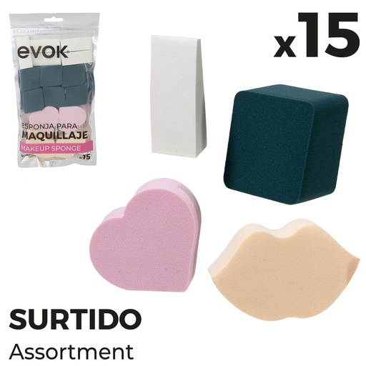 [EV-SP-15] ESPONJA PARA MAQUILLAJE X15