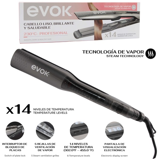 [EV-YS-0607] PLANCHA PARA CABELLO VAPOR