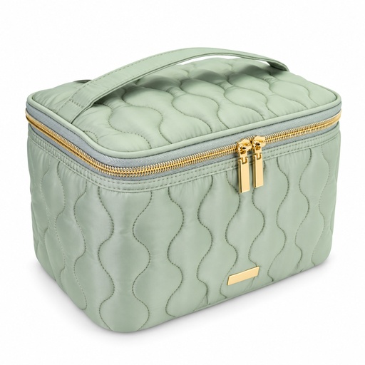 [A32059] COSMETIQUERA ACOLCHONADA VERDE 2 PZAS.
